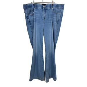 Torrid Bombshell Flare Jeans Womens 24R Blue High Rise Super Soft Medium Wash